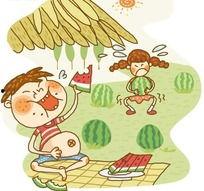 地里小孩吃瓜头像,地里小孩吃瓜的欢乐时光
