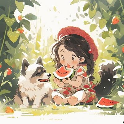 吃瓜动漫少女图片,动漫少女的甜蜜诱惑