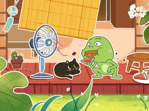甜甜熊吃瓜,甜甜熊的夏日瓜果盛宴